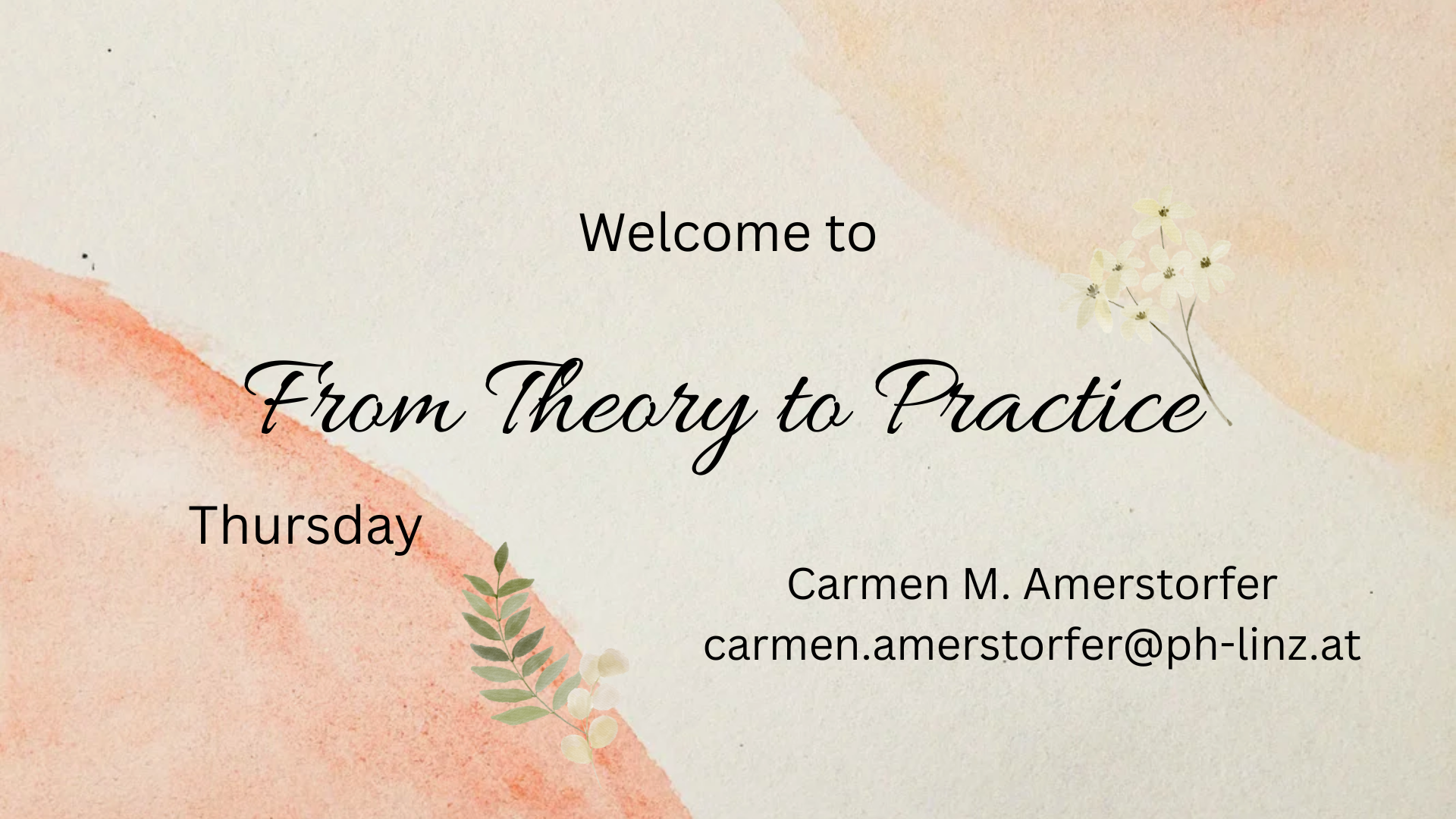 Course Image From Theory to Practice - Thursday (SB-5-EN-C)